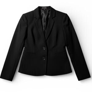 Express Women’s Black Two Button Blazer Size 2 Fully Lined Career Jacket